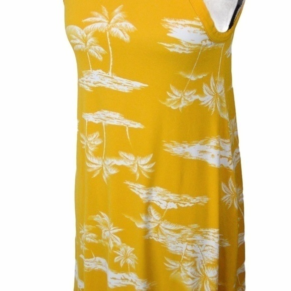 Old Navy High Neck Sleeveless Halter Swing Style Dress, XS, Golden Palm Print - Picture 4 of 10